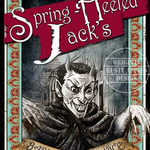 Spring Heeled Jack Babysitting Services Victorian Poster Style Metal Wall Art