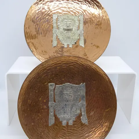 2 X Vicky Industria Peruana Sterling Silver Accented Copper Plates