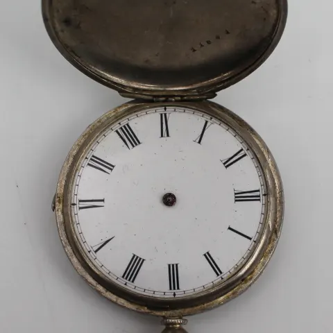 Antique Silver Pocket Watch – Key-Wind Open Face Case
