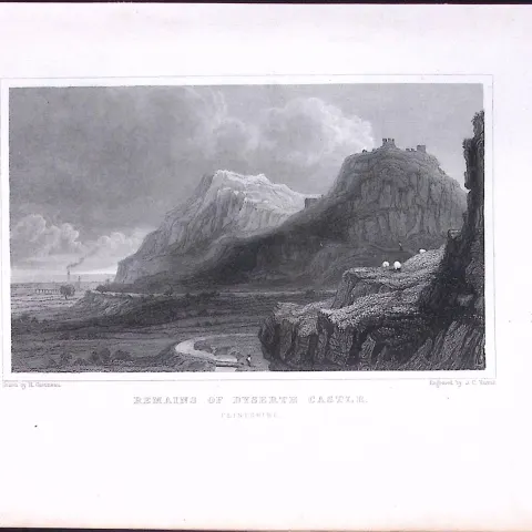 Wales Dyserth Castle Flintshire Antique 166-Year-Old  Steel Engraving-22