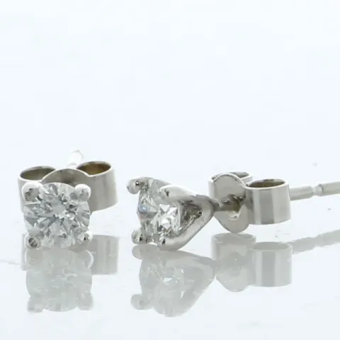 9ct White Gold Single Stone Diamond Earring 0.33 Carats