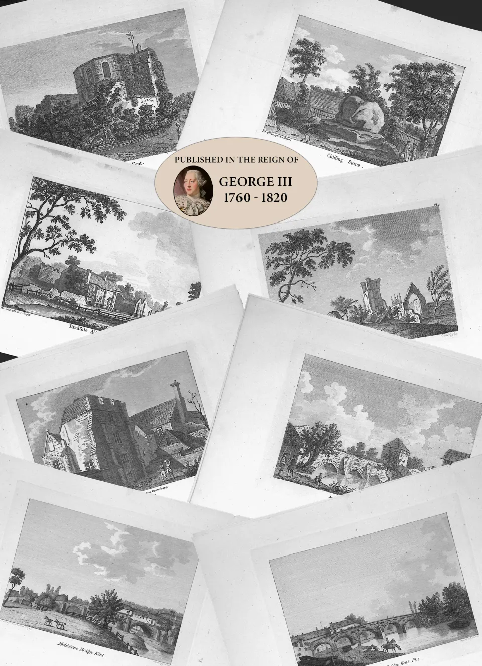 Job Lot County Kent Francis Grose Antique 230+ Years Old Copper Engravings-4.