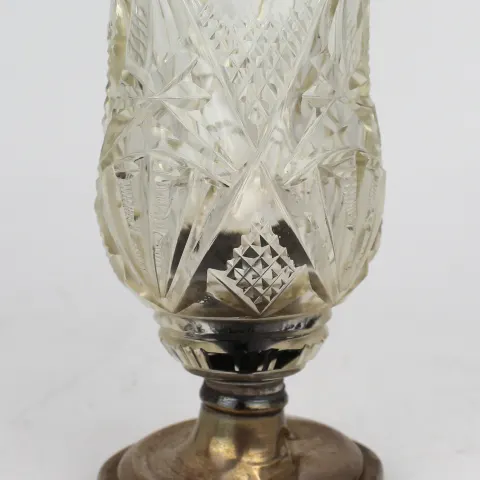 Antique Crystal & Silver Small Decorative Vase