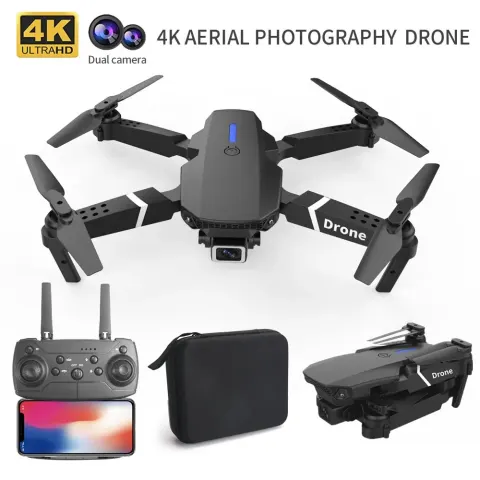 Professional Drone E88 4K Wide-Angle HD 1080P Camera WiFi FPV Height Hold Foldable RC Drone