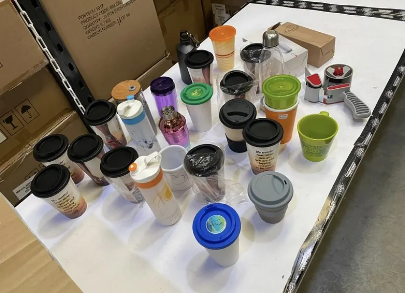 Box of Assorted New Drinkware (B30,31)