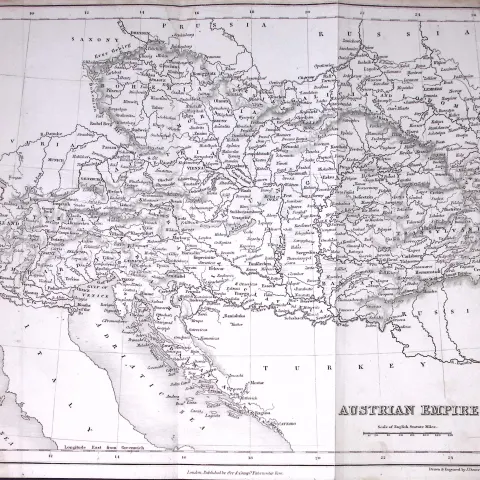 Austrian Empire Detailed Antique 179-Year-Old Engraved Map-13-TR