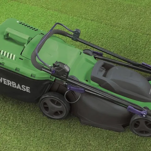 (113/Mez) Lot RRP £198. 2x Powerbase 37cm 1600W Electric Rotary Lawn Mower, Powerful 1600W High Tor