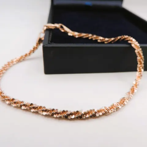 Rose Gold on Sterling Silver Bracelet New with Gift Pouch