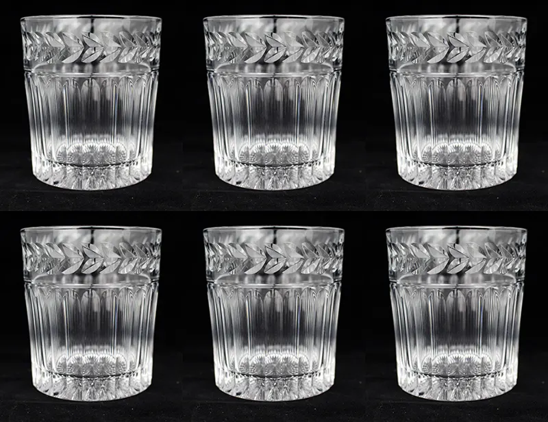Set of 6 Fine Stuart Crystal Senator Pattern Tumblers