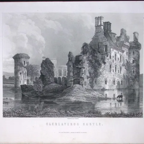 Caerlaveroc Castle Dumfries & Galloway  Scotland Antique 152 Years-Old Engraving-14