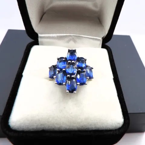 Sterling Silver 3 Carat Sapphire Ring New With Gift Pouch