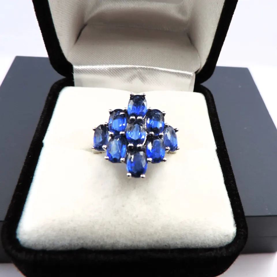 Sterling Silver 3 Carat Sapphire Ring New With Gift Pouch