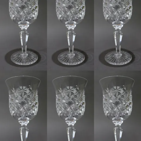 Set of 6 Royal Doulton Crystal Wine Glasses