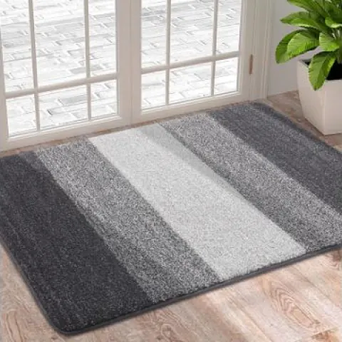 Machine Washable Soft Doormat (90 X 150 cm, Grey)