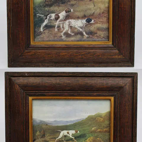 Pair of Antique Framed Hunting Dog Prints