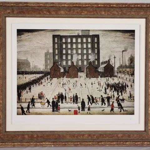 L.S. Lowry Limited Edition "Saturday Afternoon" with Certification.