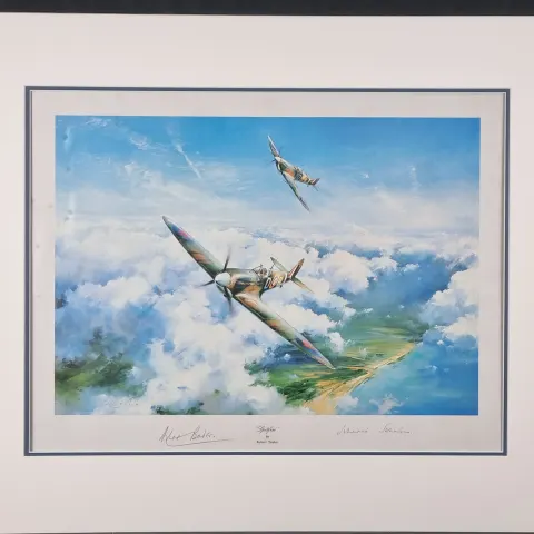 Robert Taylor "Spitfire" Signed By Sir Douglas Bader & Johnnie Johnston CBE