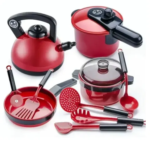 Children’s Pretend Kitchen Play Set – Colourful Cooking & Cutting Toy Set For Kids