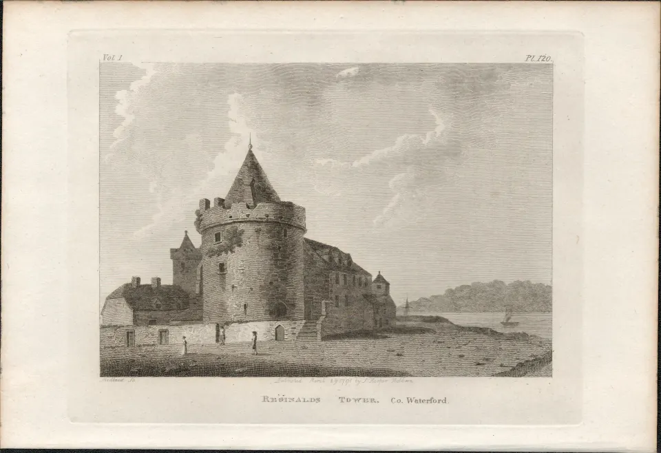 Reginalds Tower Co Waterford Rare 1791 Francis Grose Antique Print.
