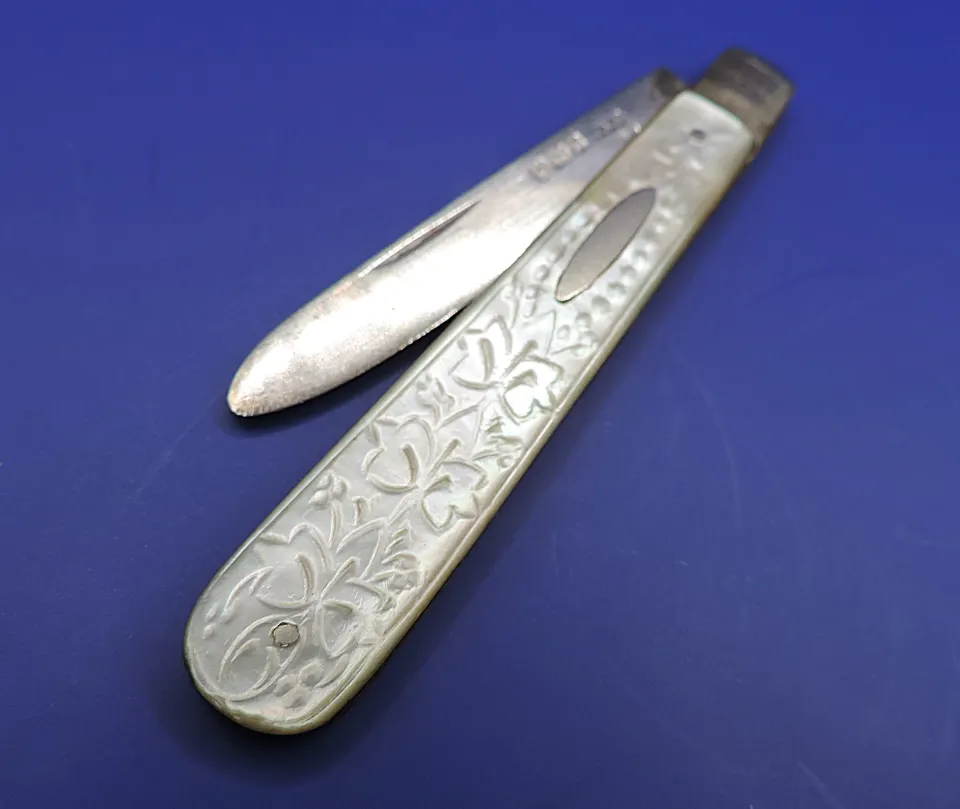 Edwardian Silver and Mother of Pearl Fruit Knife 1906
