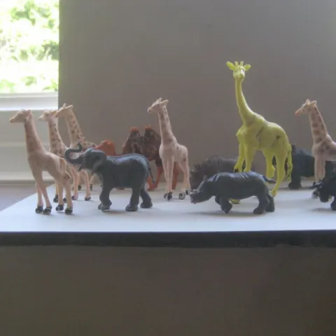 A Group of 12 Vintage Plastic Animals