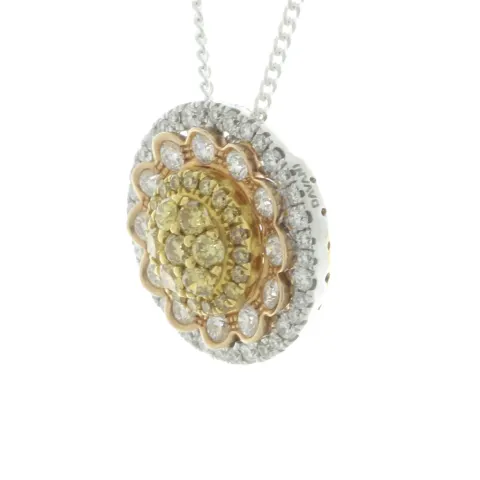 18ct Rose Gold Illusion Set Diamond Pendant 0.31 Carats
