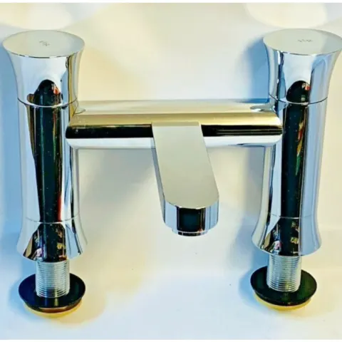 2 x Hudson Reed Quill Bath Filler Chrome QUI303 New Tatty Box