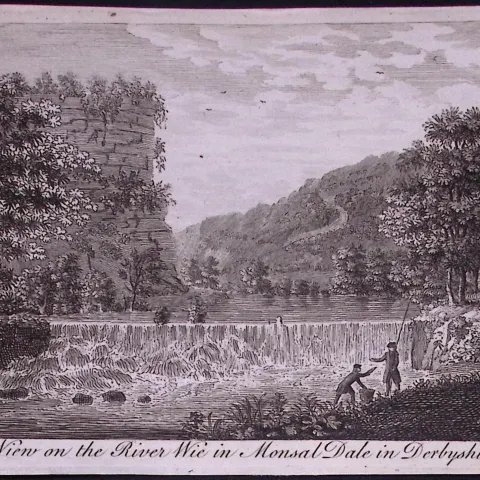 Monsal Dale Derbyshire Rare 1776 Georgian Copper Plate Antique Engraving-35