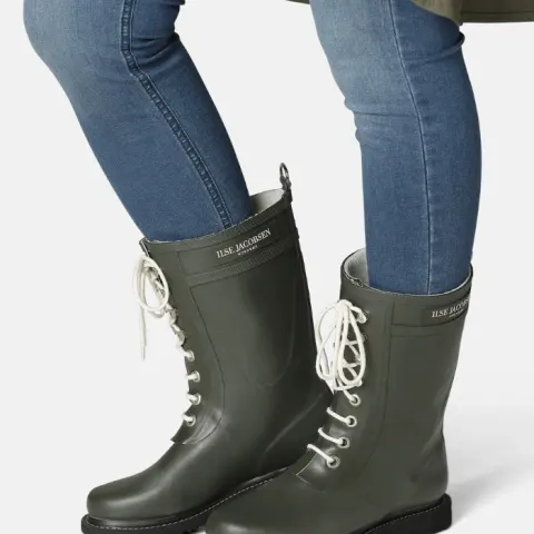 Ilse Jacobsen Rub15 3/4 Womens Rubber Boots Army Size 8 / 41