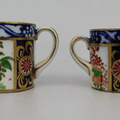 Pair of New Chelsea Staffs Miniature Two Handled Cups c.1920