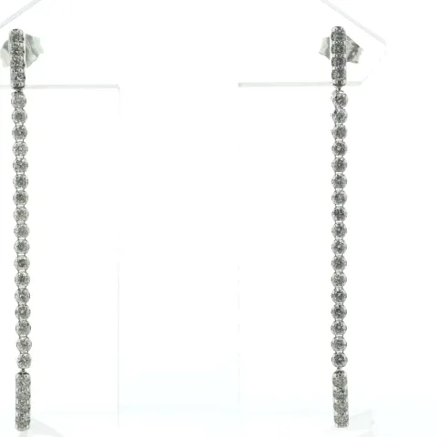 14ct White Gold Tennis Diamond Drop Earring 1.00 Carats