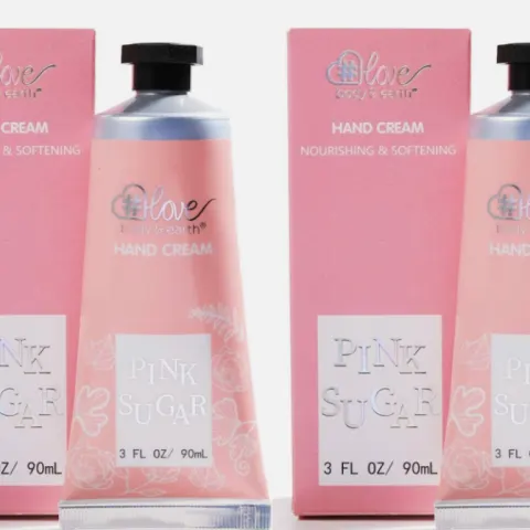 2 x Pink Sugar Hand Cream Moisturiser 4 Dry Hands, Shea Butter Vitamin E Enriched