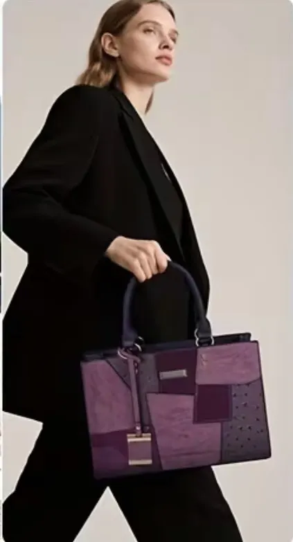 Women’s Patchwork Tote Bag – Large Capacity Shoulder & Crossbody Handbag
