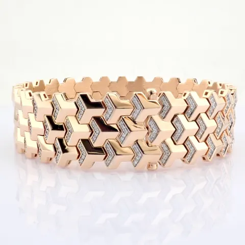 14K Rose Gold Bracelet Detailed With Brilliant Diamonds