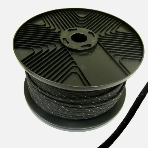 1/8" x 500 Feet Reflective Black PP Paracord On Reel 