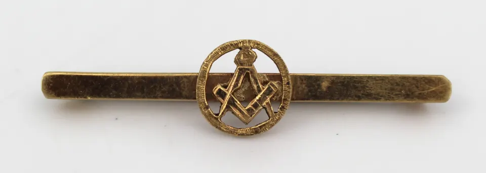 Vintage 9ct Gold Masonic Bar Brooch