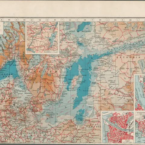 The Baltic Sea Coloured Antique Map-160.
