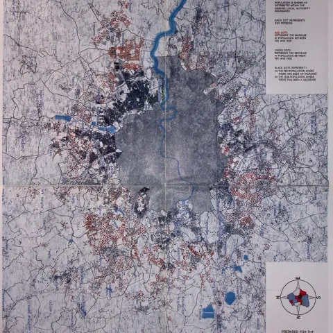 Original WW2 1944 Greater London Large Plan Showing Population by Abercrombie-1.