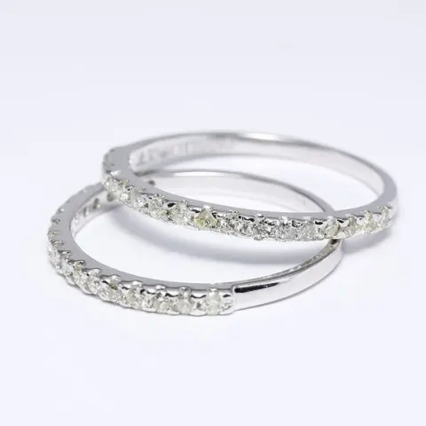 14 K / 585 White Gold Set of 2 Diamond Rings