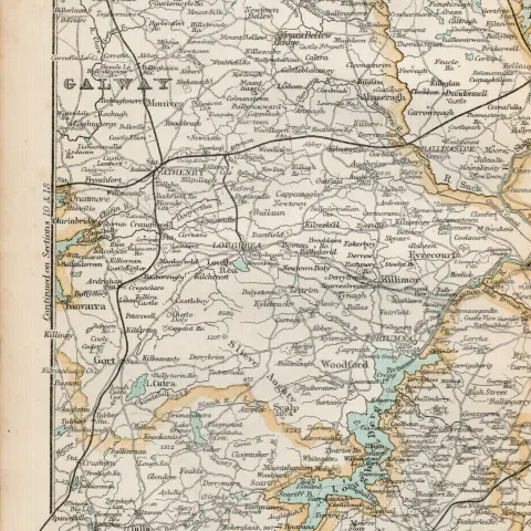 Galway Tipperary Clare Roscommon Antique Map 11.