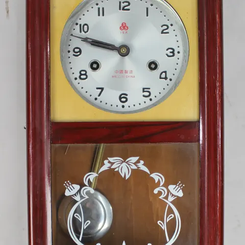 Vintage Chinese Red Lacquer Wall Clock