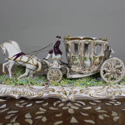 Italian Decorative Porcelain Carriage by Luigi Fabris