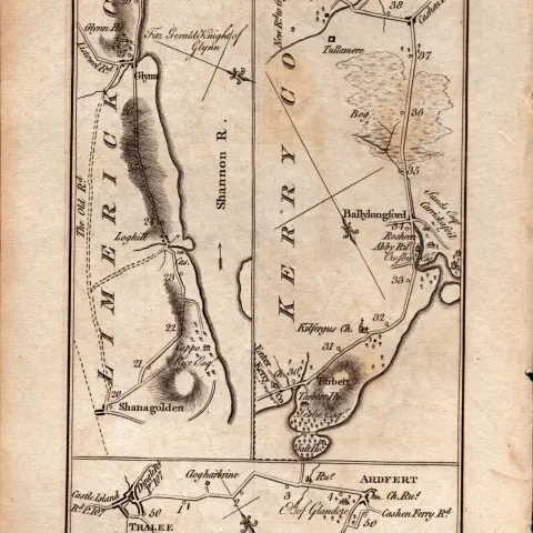 Ireland Rare Antique 1777 Map Kerry Tralee Castlemaine Firies Killarney.