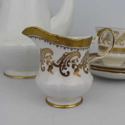 Royal Tuscan White & Gold Tea Pot & Other Service Pieces