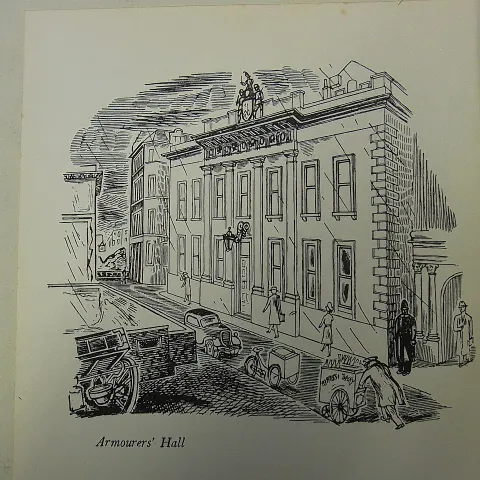 Edward Bawden Original Lithograph - London  Armourers Hall