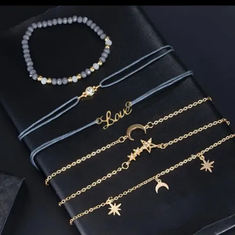 New! 6pcs/Set Golden Moon and Star