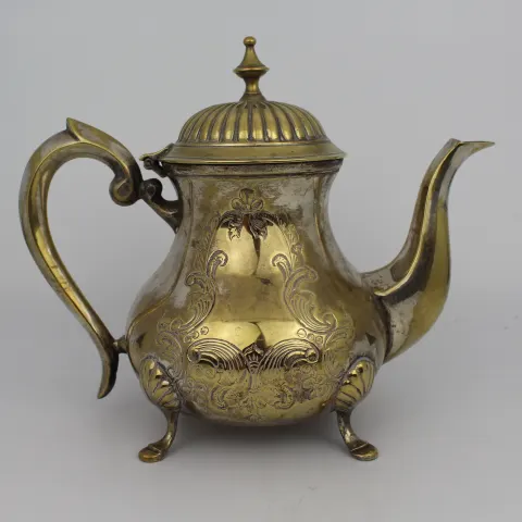 Heavy Silver Plated Footed Tea Pot
