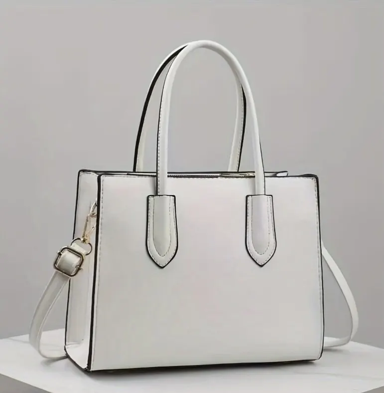 Fashion Handbag – Simple Textured Shoulder Bag For Women