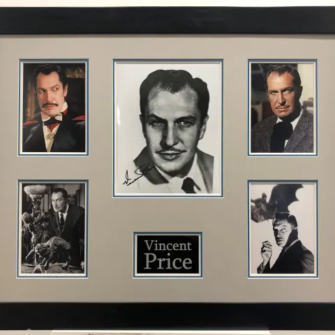 VINCENT PRICE framed original signature presentation