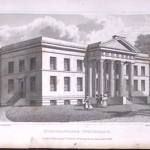 Huddersfield Infirmary Yorkshire 198 Years-Old Thomas Allen Antique Steel Engraving-38